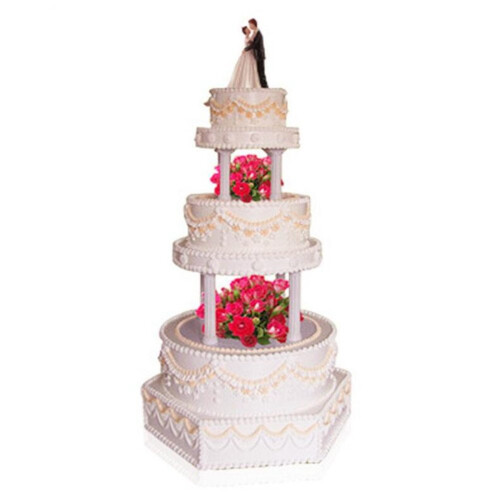 16Pcs White Small+Large Plastic Cake Pillars,Wedding Pillars Stand,Fondant Support Mold 2