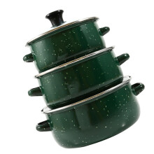 3 pieces Threepiece mini soup pot set Enamel soup pot old cookware pot simmer Induction cooktop Enamel pots and pans Green