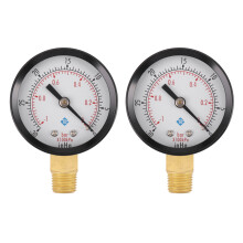 2X Pressure Gauge - 0 -30InHg -1 Bar Mini Dial Air Barometer Meters Vacuum Black