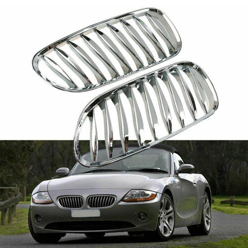 Front Fence Grill Grille ABS Chrome for- Z4 E85 E86 2003-2009 1
