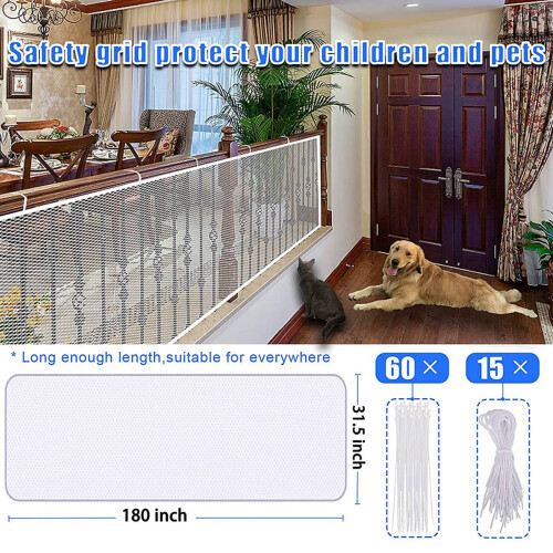 Stairway Net - Rail Balcony Railing Guard for Child,Pet 2