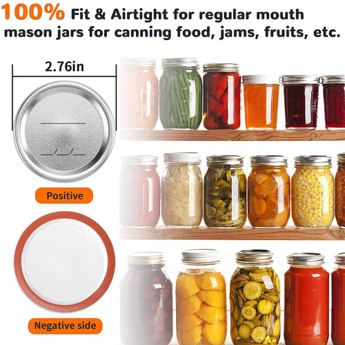 100Pcs 70mm Regular Mouth Canning Lids for Ball,Regular Jars 1