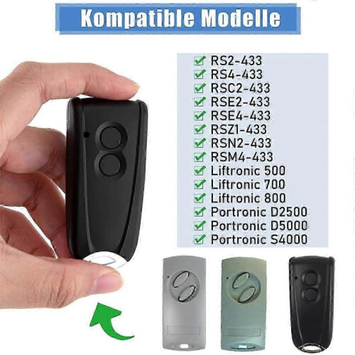 2pcs Garage Door Remote Control for EcoStar RSC2-433 RSE2-433 RSZ1-433, Gate Handheld Transmitter 1