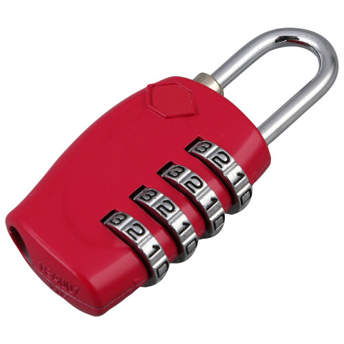 2 X Pink 4 Dial Combination Padlock Resettable Lock Luggage Suitcase Travel