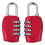 2 X Pink 4 Dial Combination Padlock Resettable Lock Luggage Suitcase Travel 4