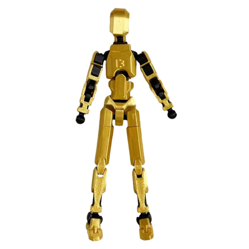 Multi-Jointed Movable Robot 3D Printed Mannequin Dummy Action, Golden 1