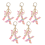 X type letter pendant pink cute initial keychain butterfly 1