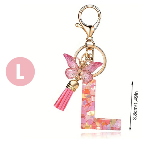 L type letter keychain cute initial handle pendant 2