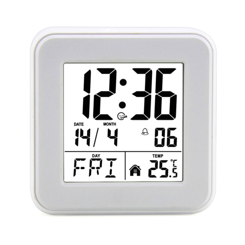 calendar alarm clock,bedside voice-activated clock white