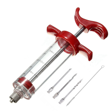 Meat Injector Syringe - 3 Marinade Needles for BBQ, Meats