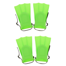 4x Kids Adults Adjustable Fins Swimming Diving - Green, S: 25-30