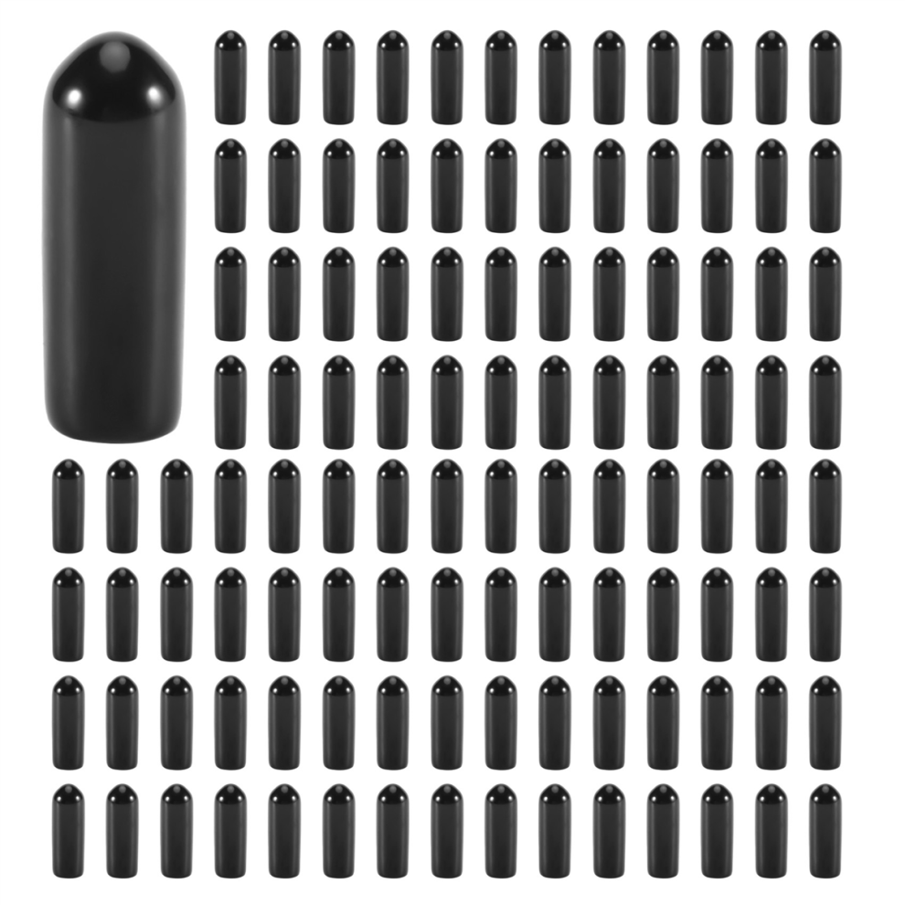 400Pcs Rubber End Caps 4Mm Id Pvc Round Tube Bolt Cap Cover Screw Thread Protectors Black 4853956020877