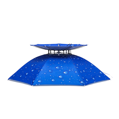 Double Layer Windproof Umbrella Overhead Headwear Cap