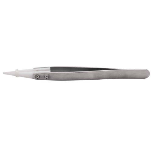 4X Ceramic Tweezers with Stainless Steel Handle Refractory Acid-Resistant Pointed 1
