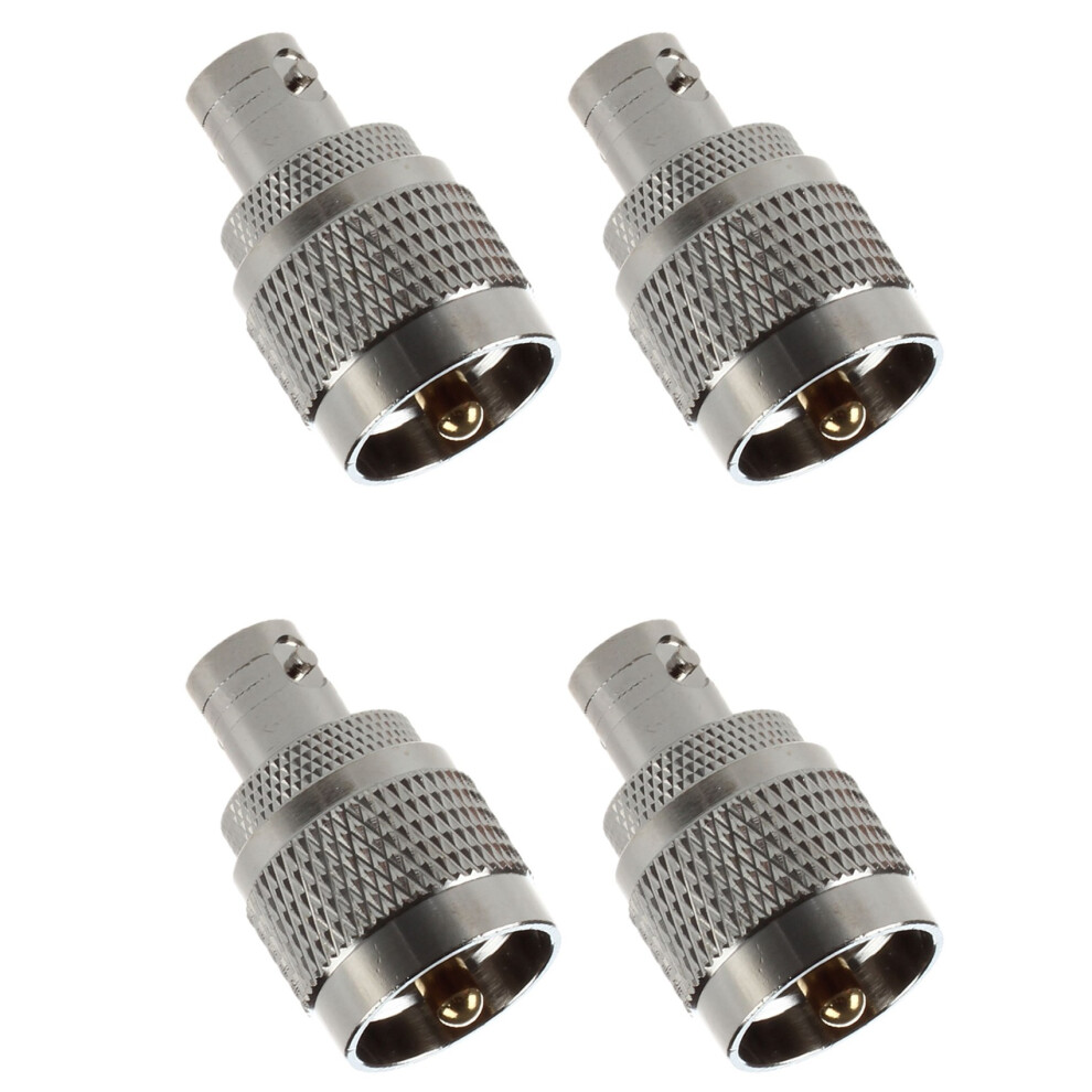 4Pcs Rf Coaxial Coax Adapter Bnc Female To Uhf Male Pl259 4853956027685