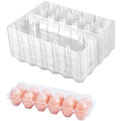 60 Pack Plastic Egg Cartons Cheap Bulk One Dozen Clear Empty 2