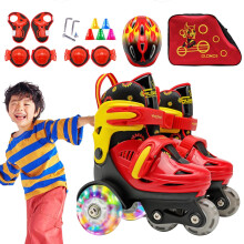 Roller Skates for Beginners, Three Point Roller Skates, and , Luminous Wheels for Kids Age 38 Years black / red A
