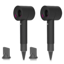 2X Black Soft Silicone Protective Cover for Hair Dryer,360 Full Protection Chargin Case