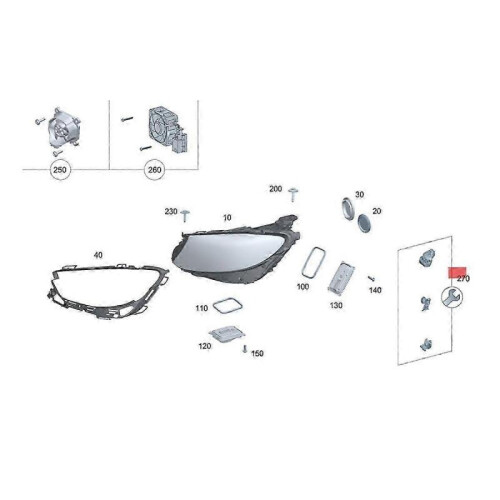 Replacement Bracket Sets for Left Headlight of E W213 W238 2016-2020 Models Including Fixed Holder Screws 1