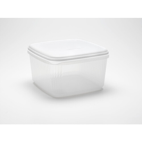 Addis Addis 10L Square Lunchbox Food Container. Transparent With A Blue Lid. 1