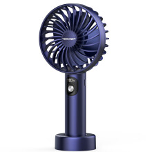 TECKNET Handheld Fan, Portable USB Hand Held Fan Rechargeable with LED Display, Mini hand fan 3 Speed Battery Operated Detachable Base Cooling Desk