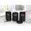 EHC Set of 3 Tea, Coffee & Sugar Kitchen Storage Canisters Jars - Black 2