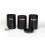 EHC Set of 3 Tea, Coffee & Sugar Kitchen Storage Canisters Jars - Black 3