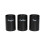 EHC Set of 3 Tea, Coffee & Sugar Kitchen Storage Canisters Jars - Black 1