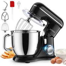 KICHOT Food Mixer, 10+P Speed 1300W Tilt-Head Stand Mixer for Baking, Electric Dough Mixer with Dough Hook, Whisk, Beater, 4.5L Bowl with Handle,