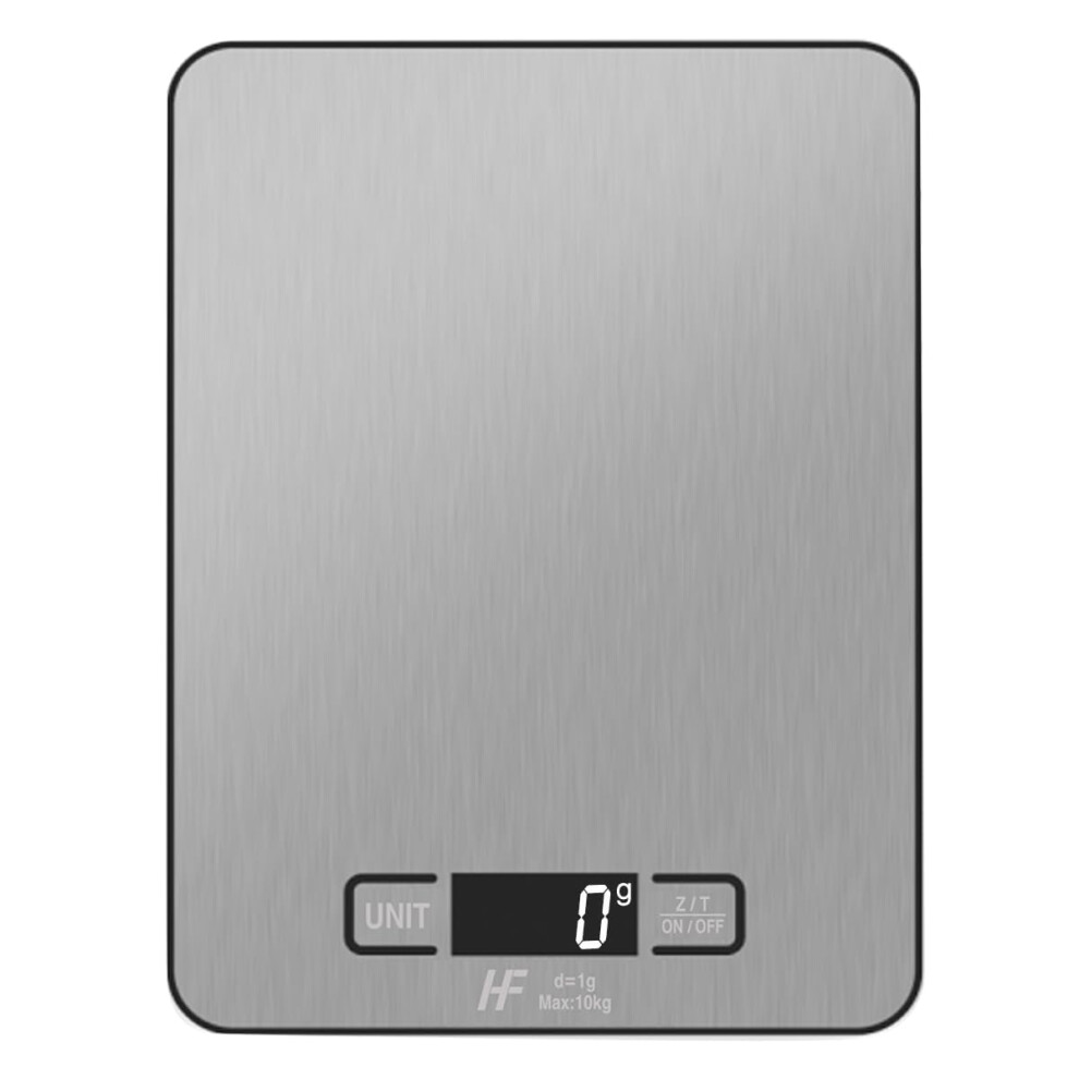 HomeFashion Large 23x17cm 10kg 1g Digital Kitchen Scales Food Scale Stainless Steel Surface With Backlit LCD Display Multifunction for Home Office Use - Image 7