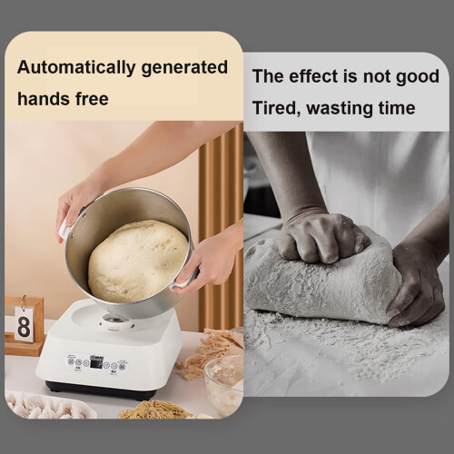 5L Stainless Steel dough mixer, Electric Dough Maker with Ferment Function, Large Capacity Automatic kneading Machine, Thermostatic Fermentation, 1