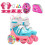 Adjustable roller skates for beginners  Threepoint balance for children, storage bag. Pink E 1