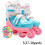 Adjustable roller skates for beginners  Threepoint balance for children, storage bag. Pink E 4