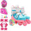 Adjustable roller skates for beginners  Threepoint balance for children, storage bag. Pink E 5