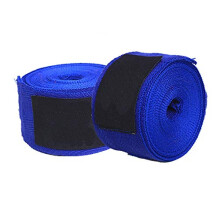 1 pair cotton kick boxing wraps bandage men taekwondo Muay Thai wristbands equipment blue