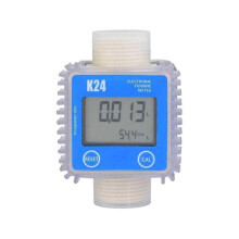 Digital K24 Turbine Oil Fuel Flow Meter Gauge LCD Display for Chemicals Water Sea Liquid Flow Measurement