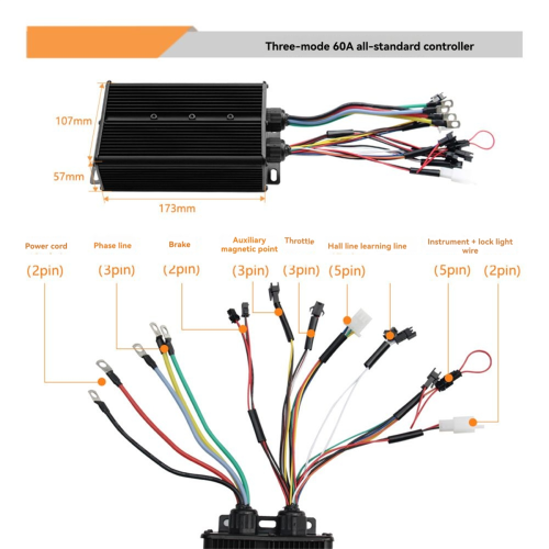 48/72V 60A 1000/3000W Brushless Controller S966 LCD Kit 2