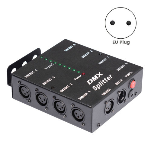 DMX512 Διαχύτης 8 θυρών καναλιών με απομονωμένο οπτικό βύσμα EU 3 ακίδων 1