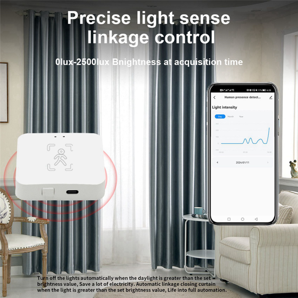 Tuya Zigbee Human Presence Detector With Holder Human Body Pir Sensor 4712683751747