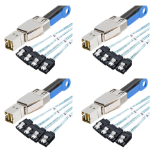 Mini SAS HD SFF-8644 naar 4 x SATA 7-pins harde schijfkabel 12 Gbps server