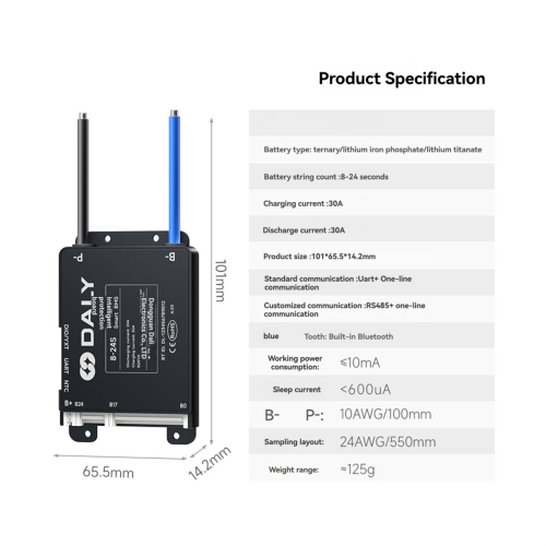 LiFePo4 8S-24S 48V BT Passive Balance 120A 2