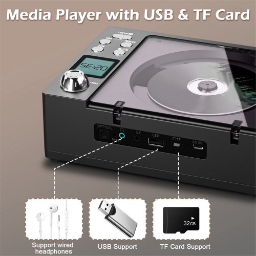 Draagbare Bluetooth Retro CD-speler, dubbele luidsprekers A 2