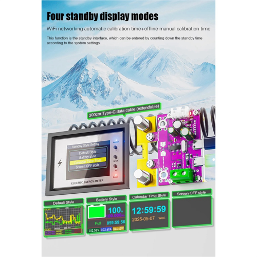 Battery Capacity Tester Voltage Current Coulomb Meter 500A 2