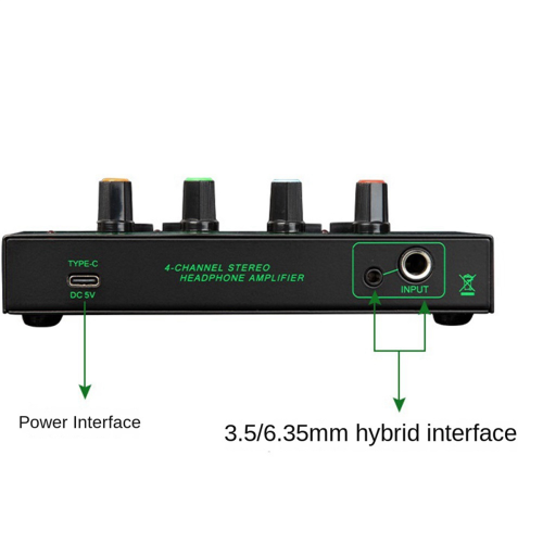 Amplificatore per cuffie mini a 6 canali HA400 per musica