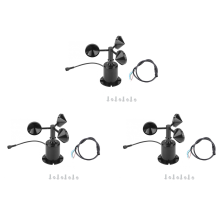 Sensor de velocidad del viento de 0 a 70 m/s, salida de señal de pulso, tres tazas, CC 5-30 V
