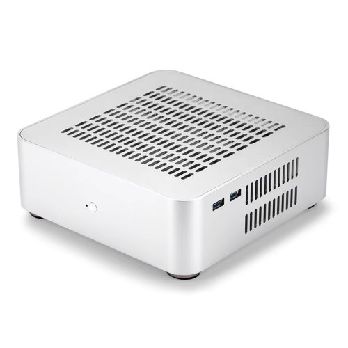 Κουτί Mini HTPC από αλουμίνιο με τροφοδοτικό 8 ακίδων, λευκό