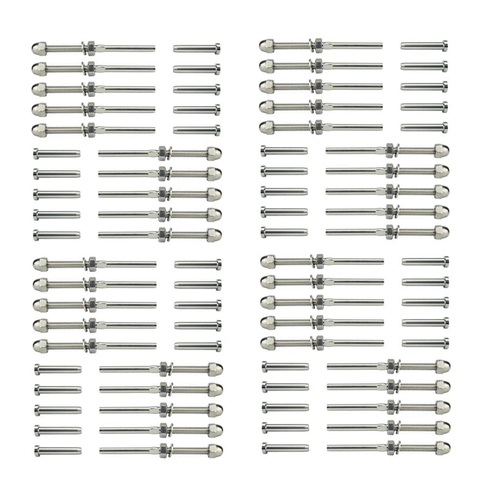 Threaded Bolt And Pedal Ball Cable Railing Kit End Fitting 0.32 Cm-image-OPC-PJ27W2F-NEW