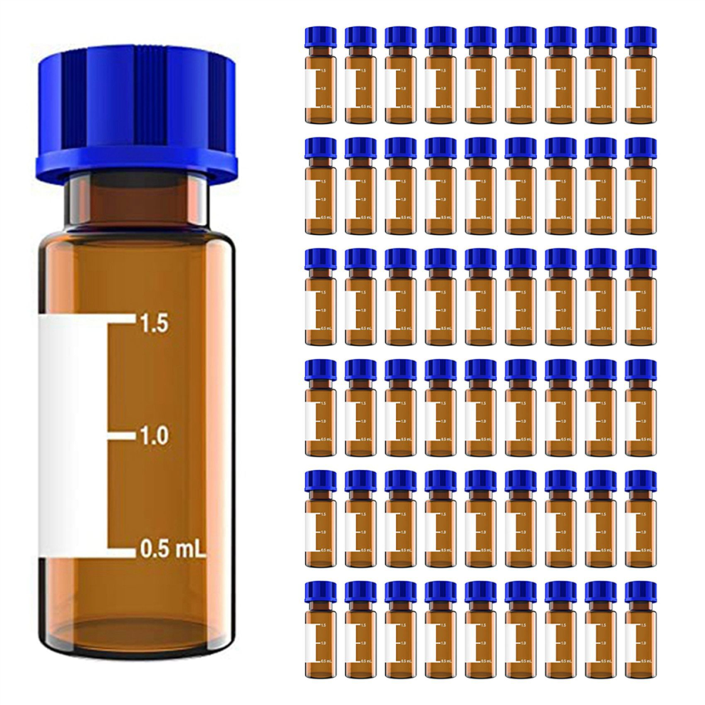 100Pack Vials,2Ml HPLC Vials,with Write-on Spot and Graduations,Amber-image-OPC-PJ27W79-NEW