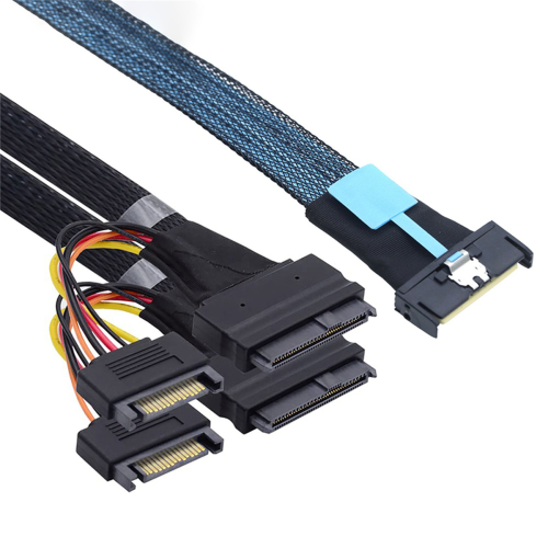 Καλώδιο προσαρμογέα διακομιστή SAS MCIO 8i 74P σε Dual SFF 8639 0,5 m 1