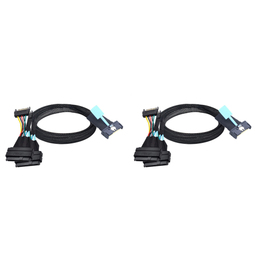 Καλώδιο προσαρμογέα διακομιστή SAS MCIO 8i 74P σε Dual SFF 8639 0,5 m